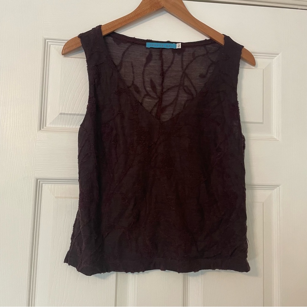 Johnny Was Deep Purple Cardigan & Tank Top Set - Picture 9 of 11